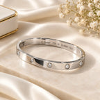 Silver Branded Bangle