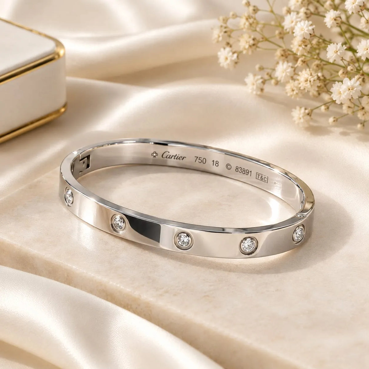 Silver Branded Bangle